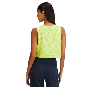 Lululemon All Yours Tie Dye Crop Tank Electric Lemon Size 6 excellent condition